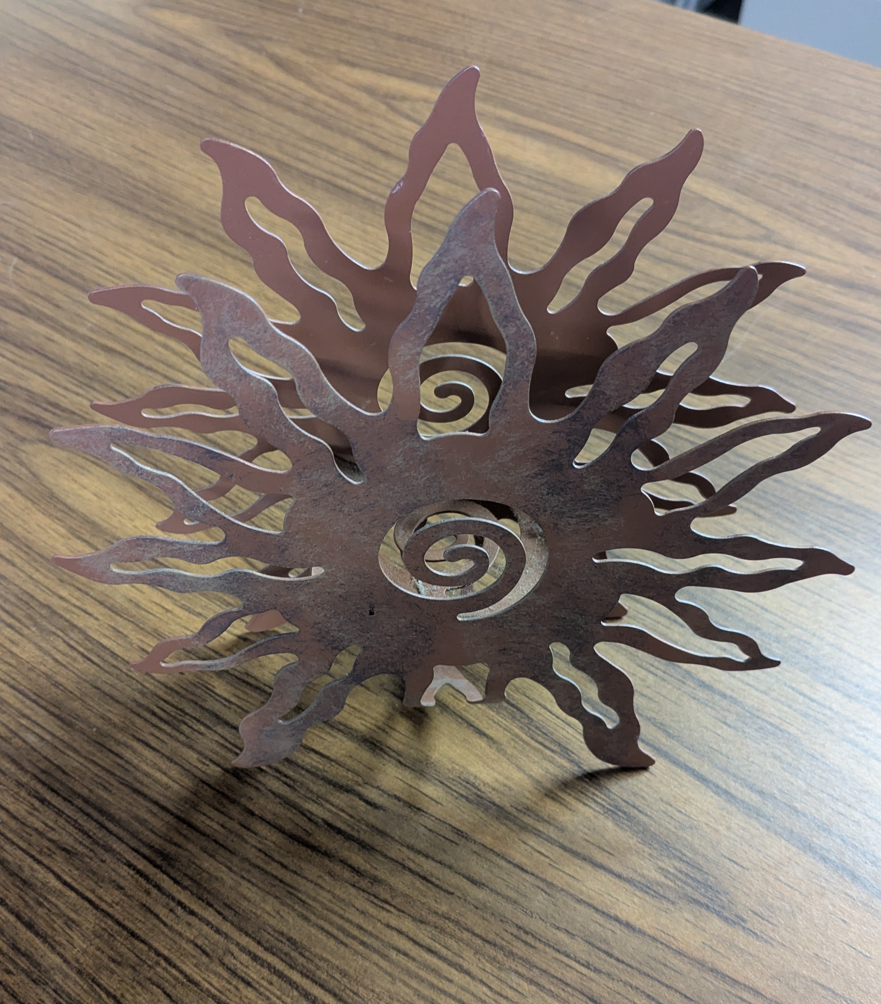 Sun and Spiral Napkin Rack/Candle Holder