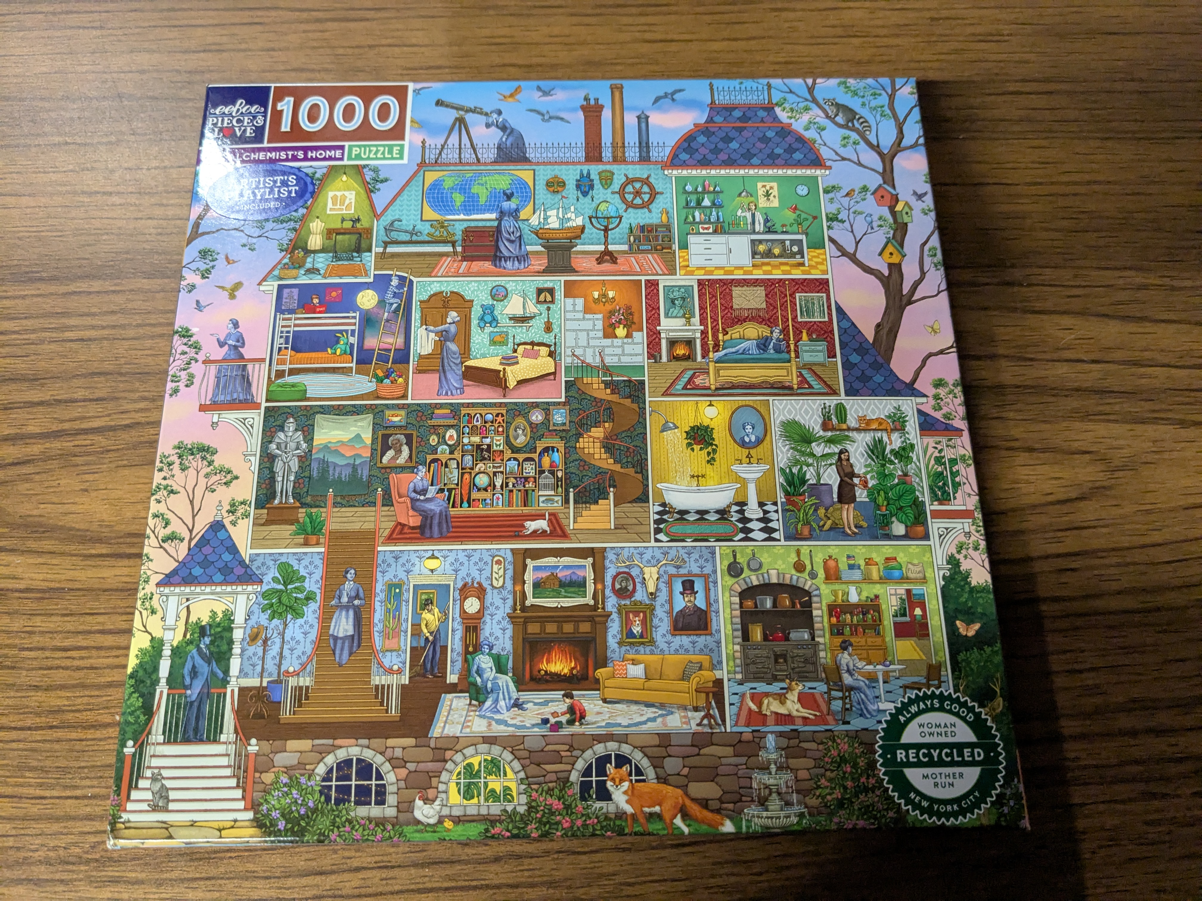 "Alchemist's Home" jigsaw puzzle, by eeBoo. 1000 pieces