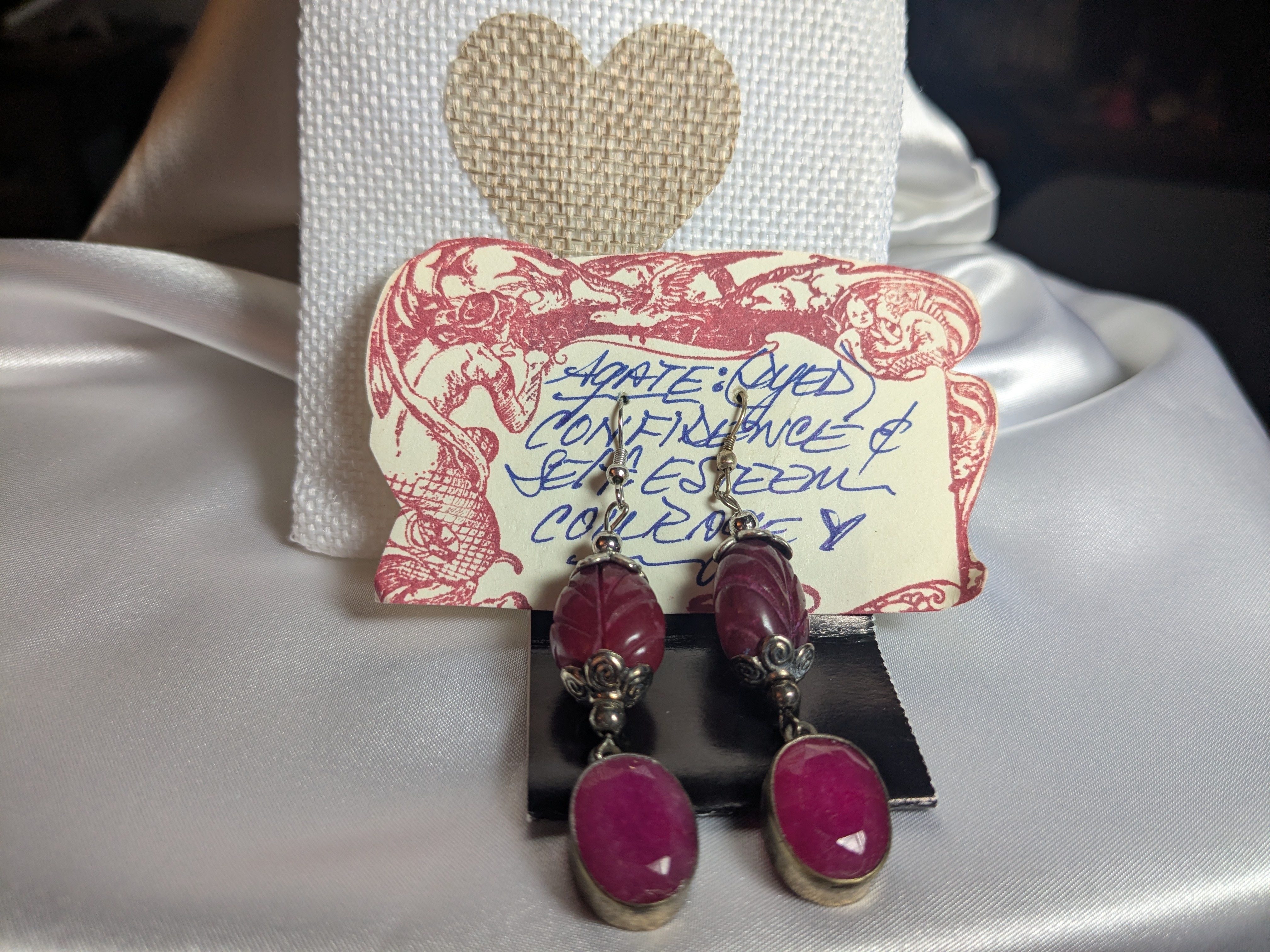 Agate (Dyed) & Sterling Silver Earrings, made by Oceanna Williams of Mermaid Designs