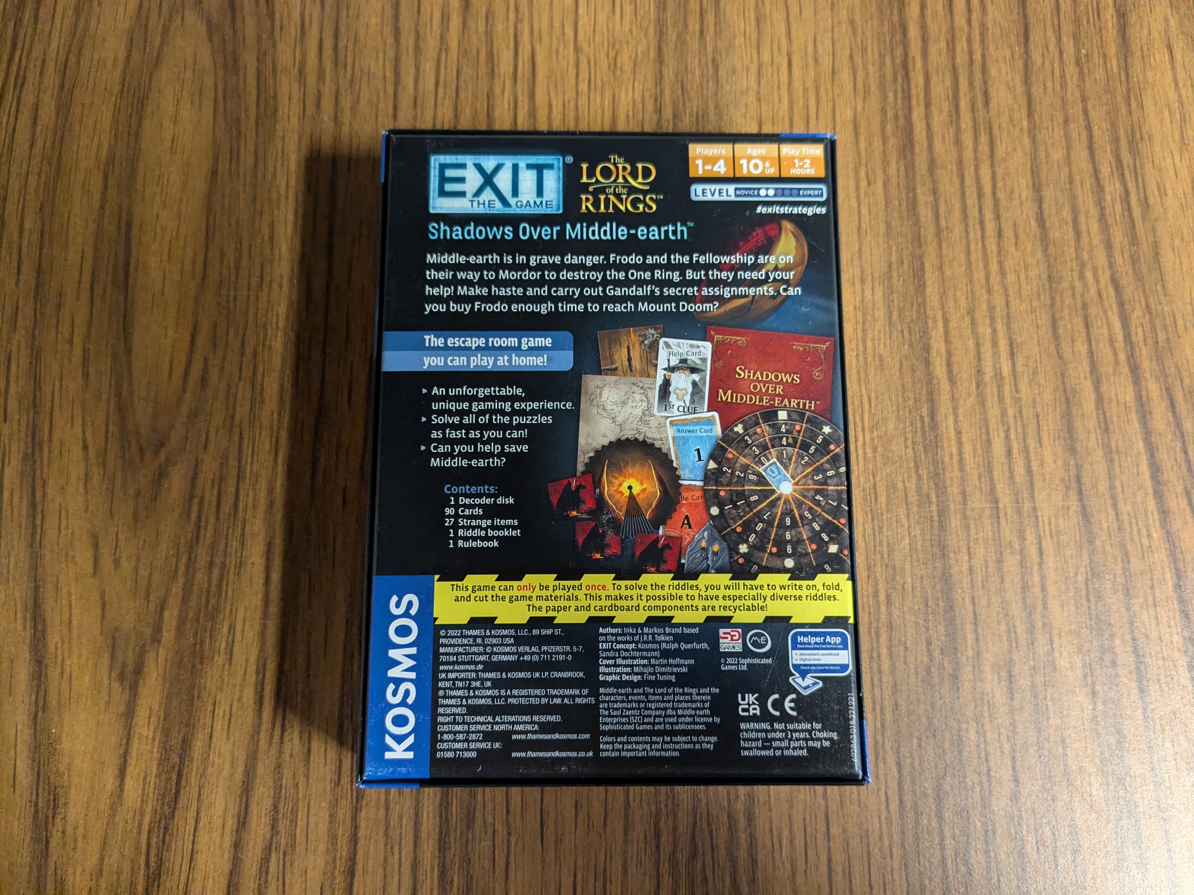 Exit The Game (escape room-type game!) - Lord of the Rings, Shadows Over Middle-Earth