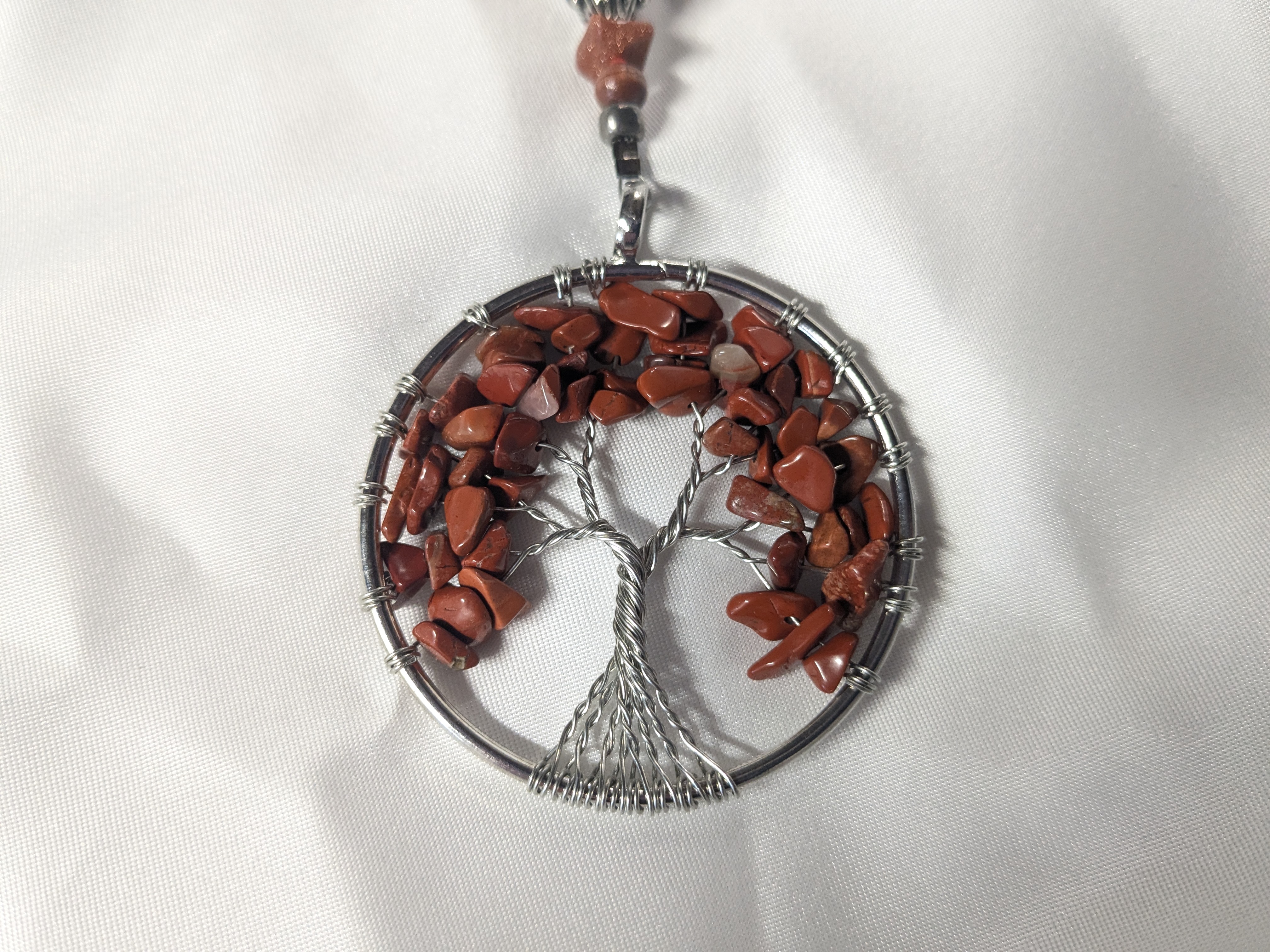 Tree of Life Suncatcher/Pendant on Beaded Lanyard, handmade by Oceanna Williams of Mermaid Designs