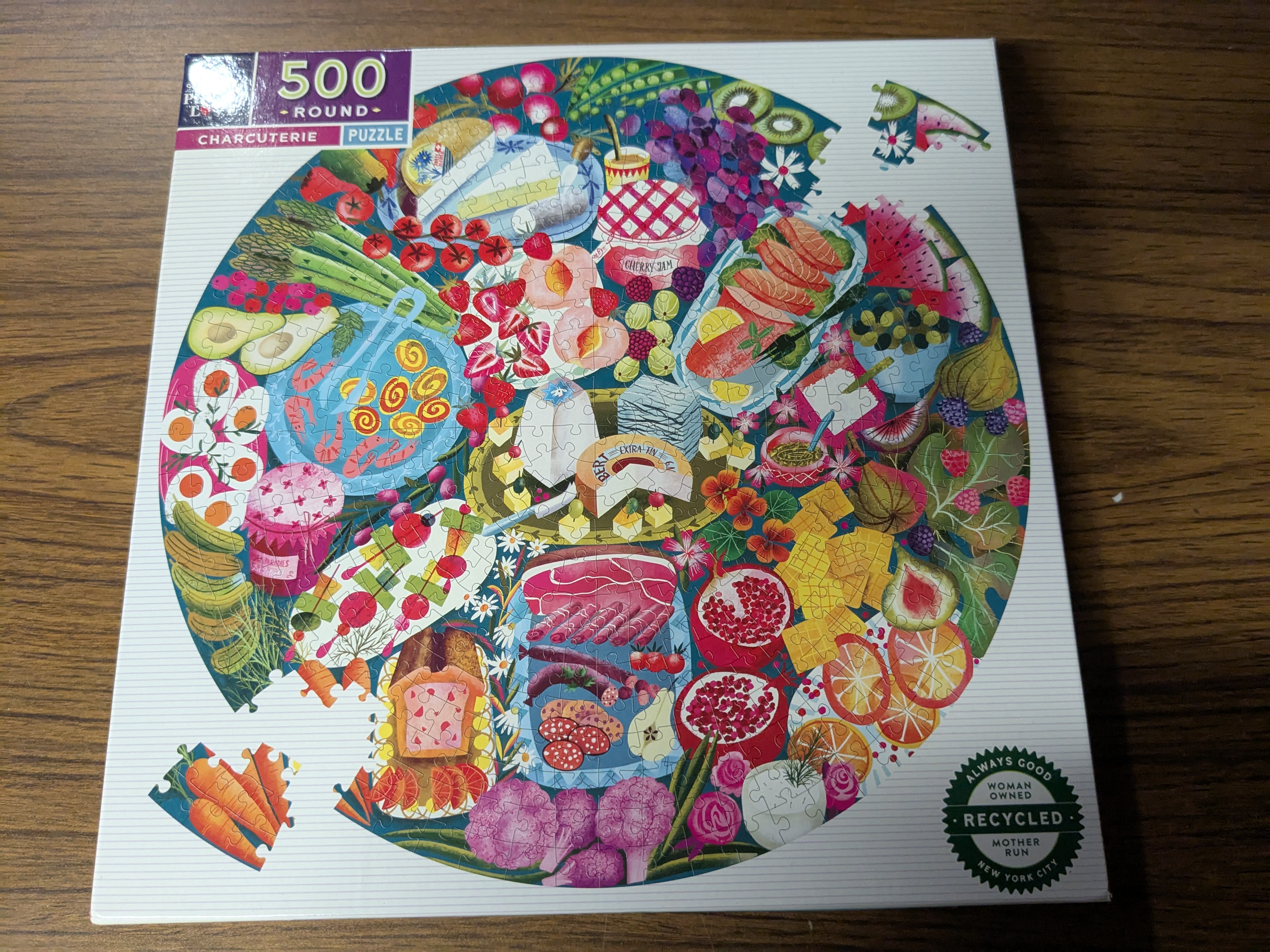 "Charcuterie" jigsaw puzzle, by eeBoo, 500 pieces. Round!