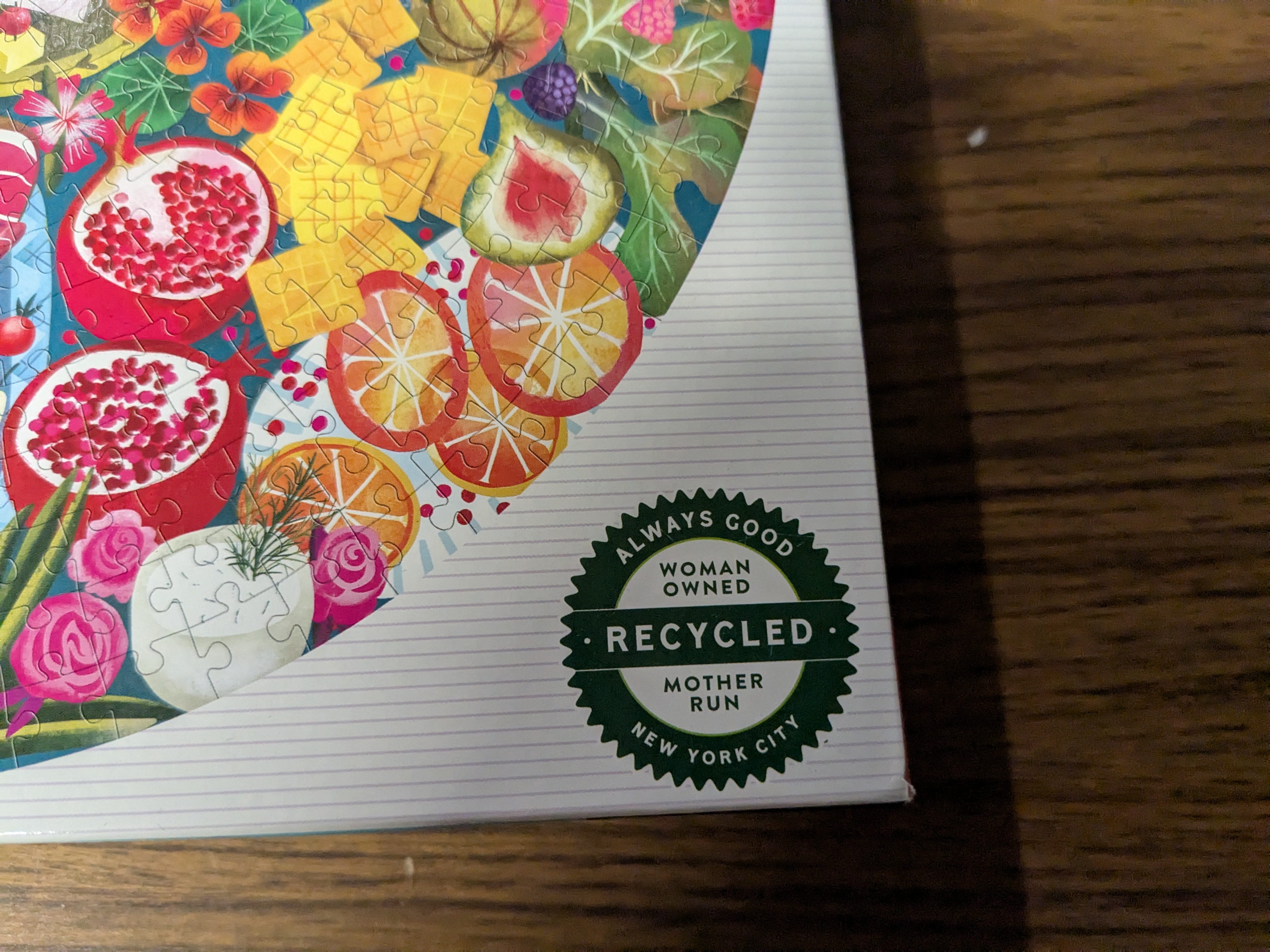 "Charcuterie" jigsaw puzzle, by eeBoo, 500 pieces. Round!