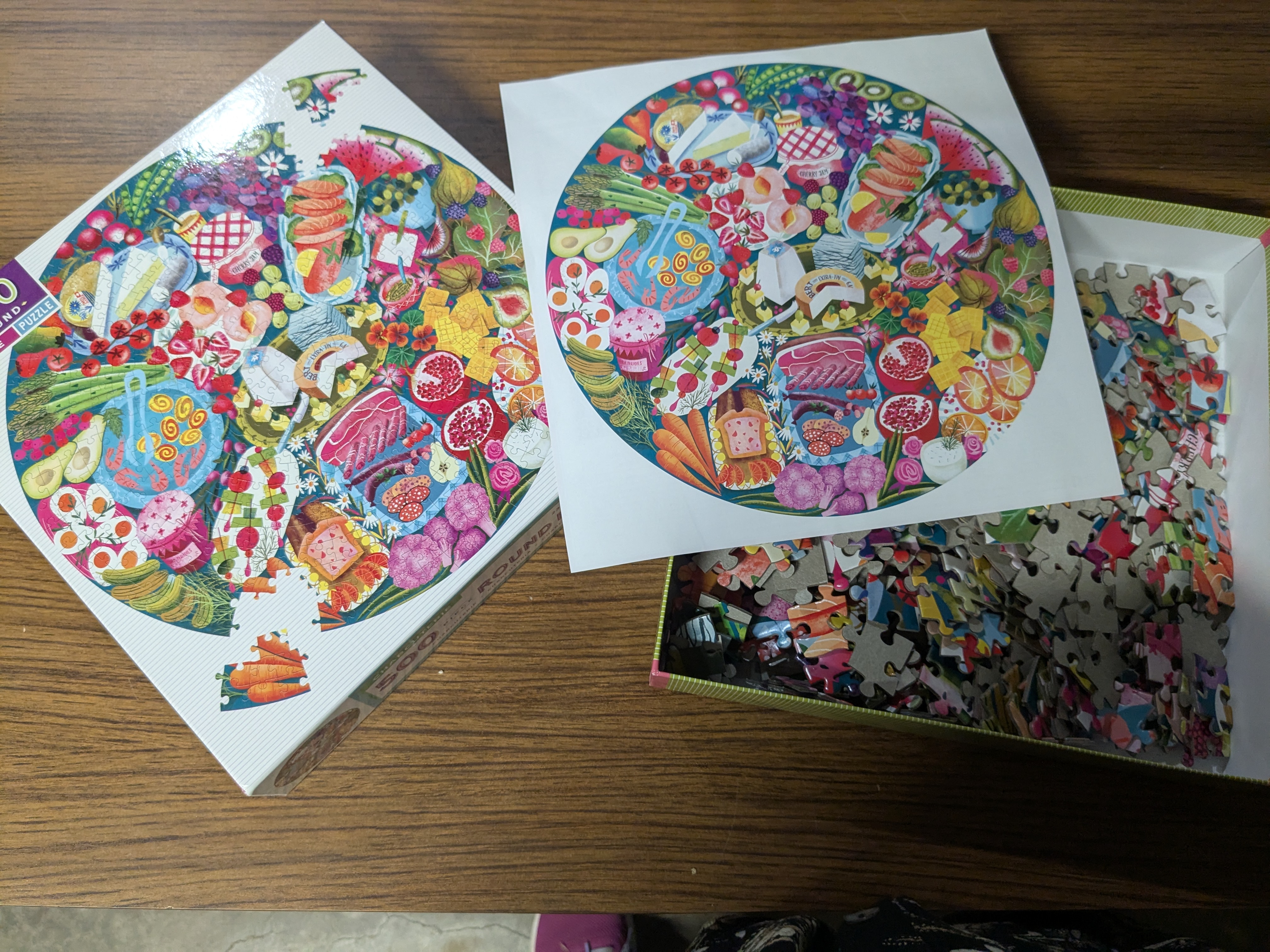 "Charcuterie" jigsaw puzzle, by eeBoo, 500 pieces. Round!