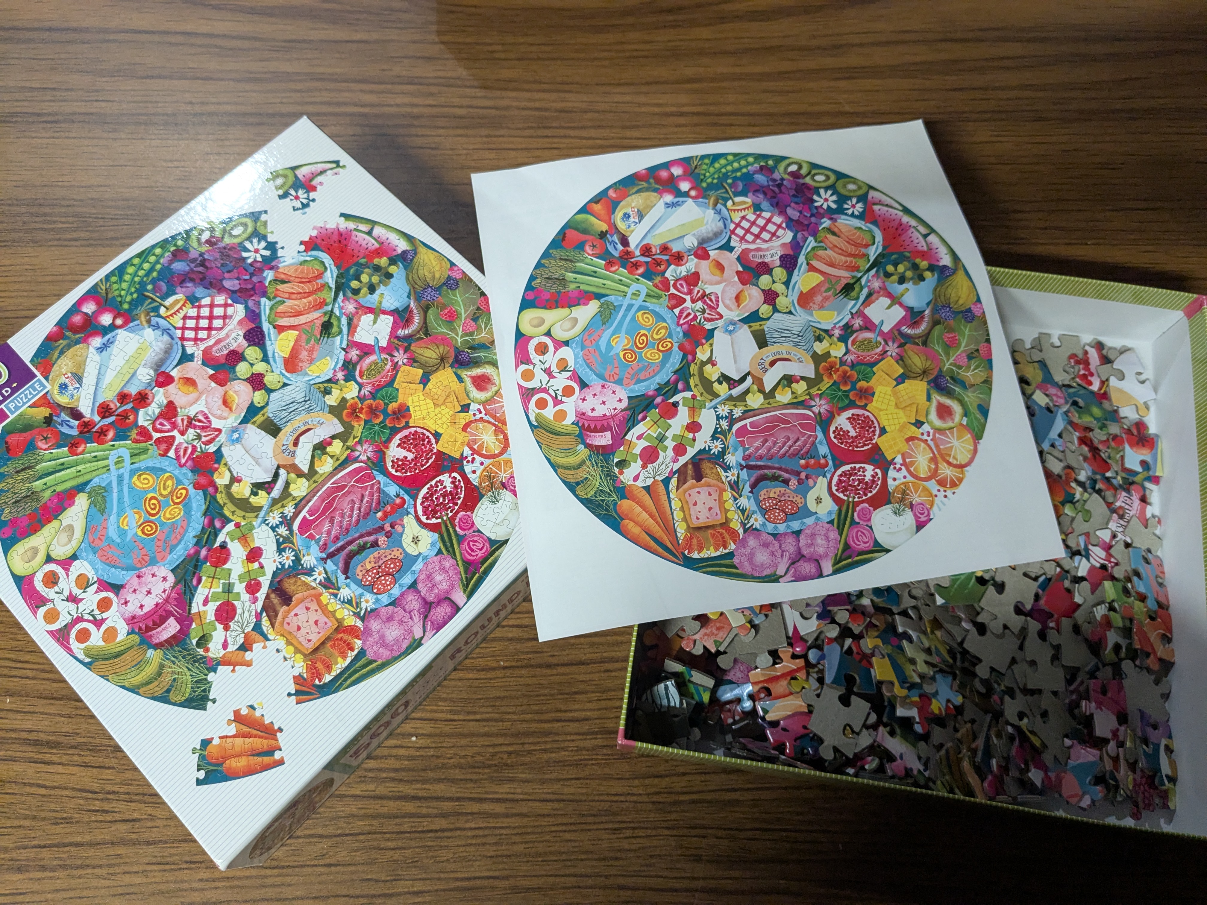 "Charcuterie" jigsaw puzzle, by eeBoo, 500 pieces. Round!