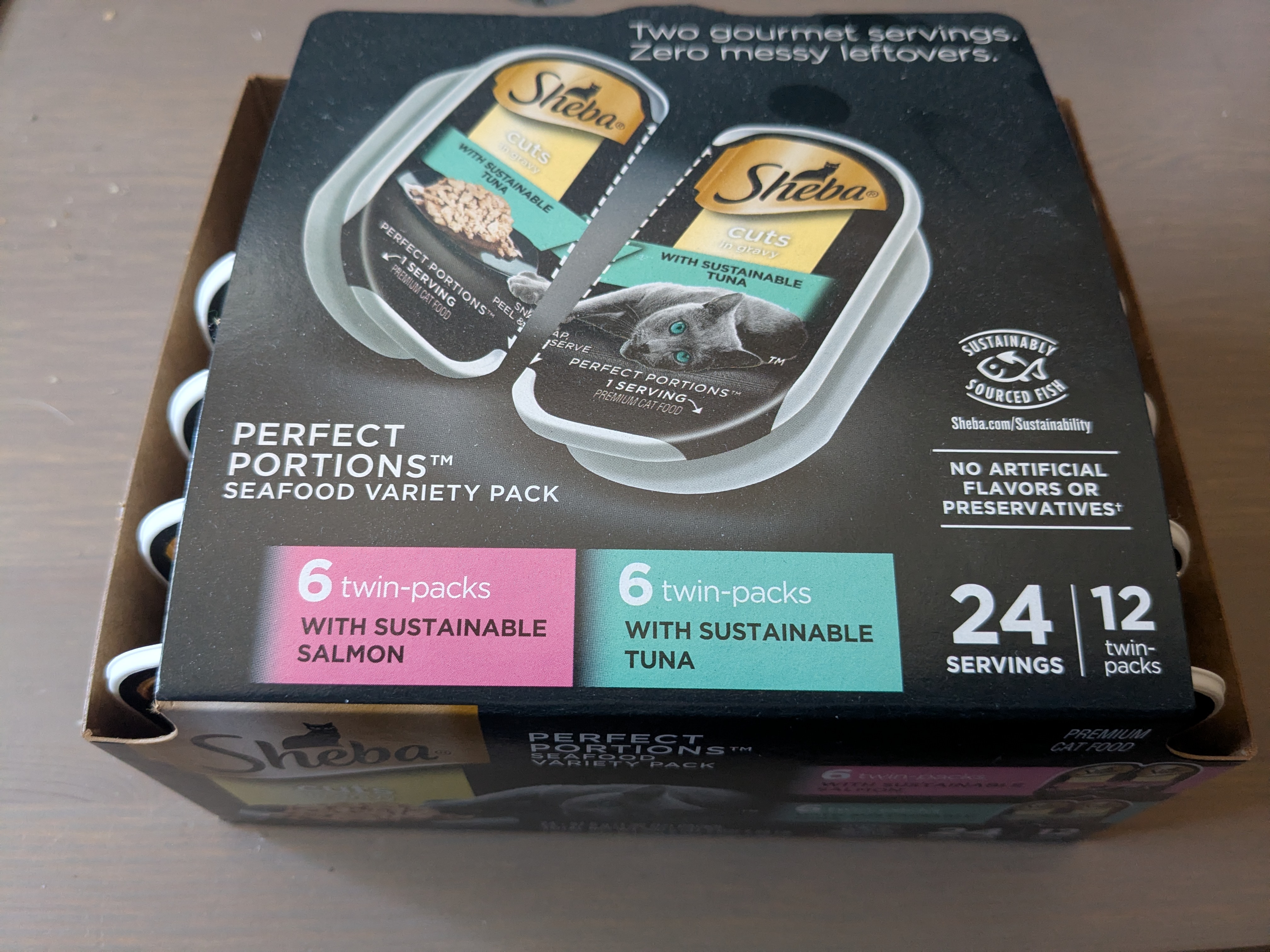 Sheba Perfect Portions Cat Food, Seafood Variety Pack, Cuts in Gravy, EIGHTEEN (18) portions
