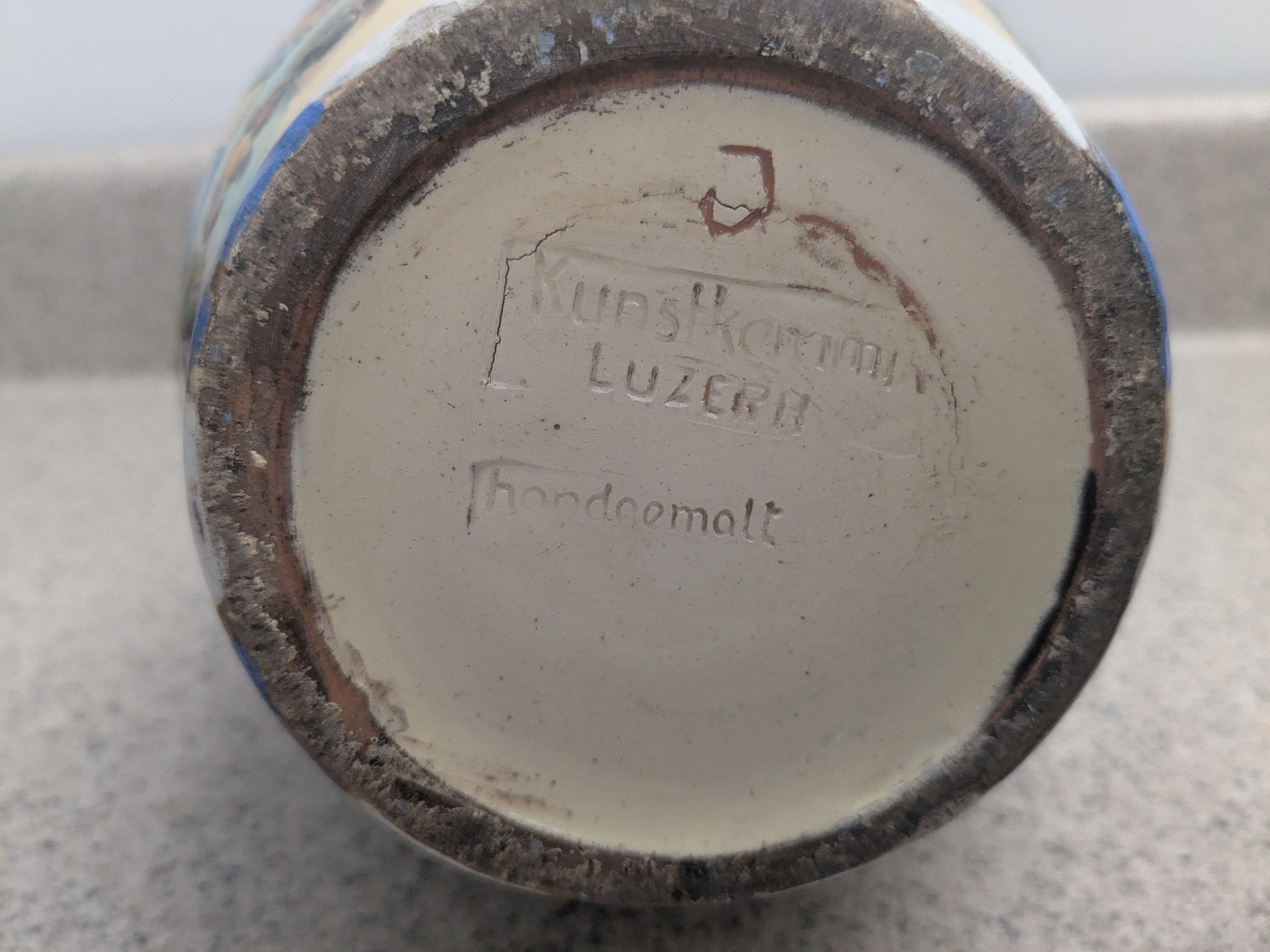 Wild Man Souvenir Beer/Water Pitcher with 2 matching drinking cups, 1939 Schutzenfest Luzern