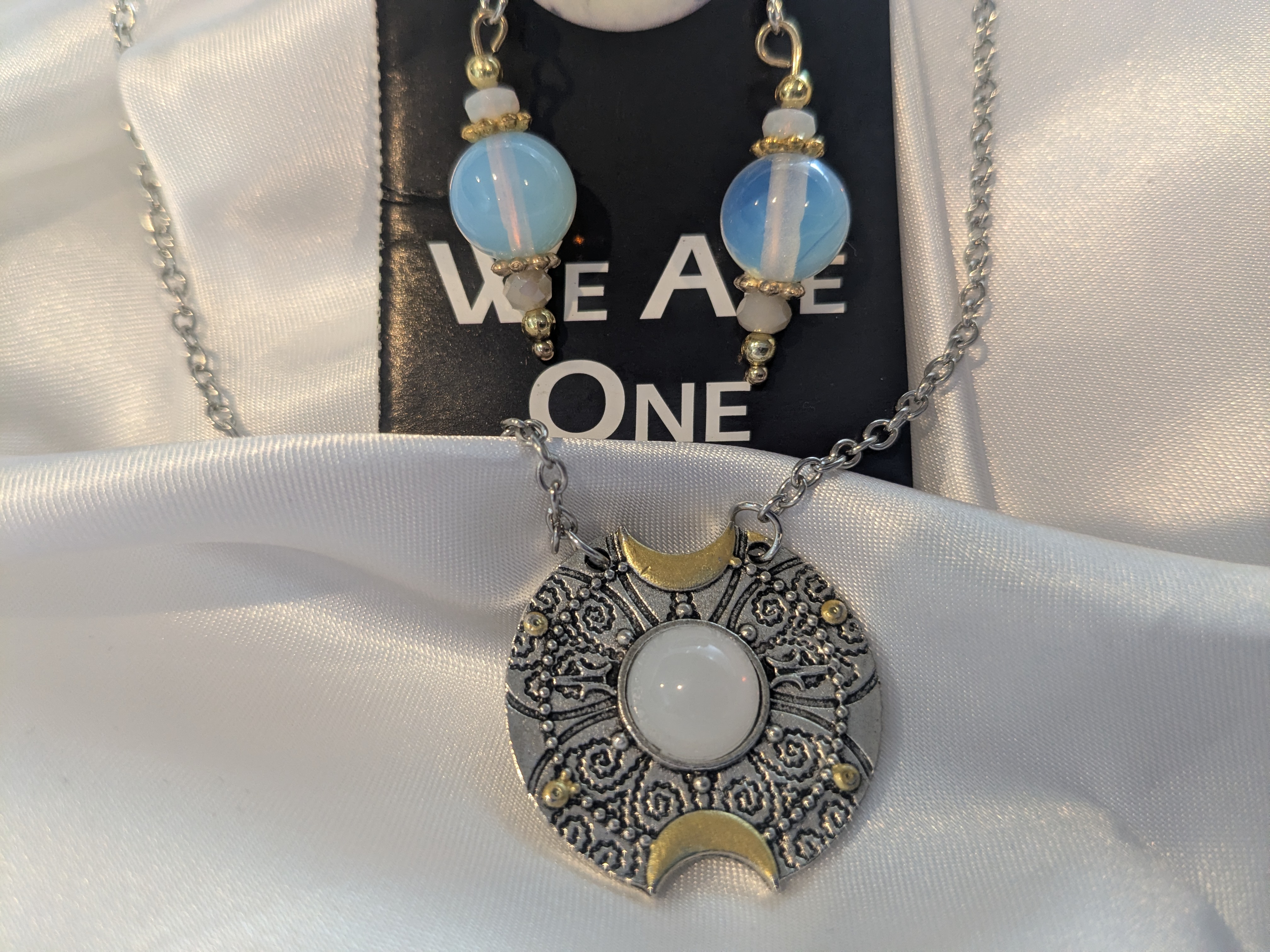 Moonstone Necklace & Earrings Set
