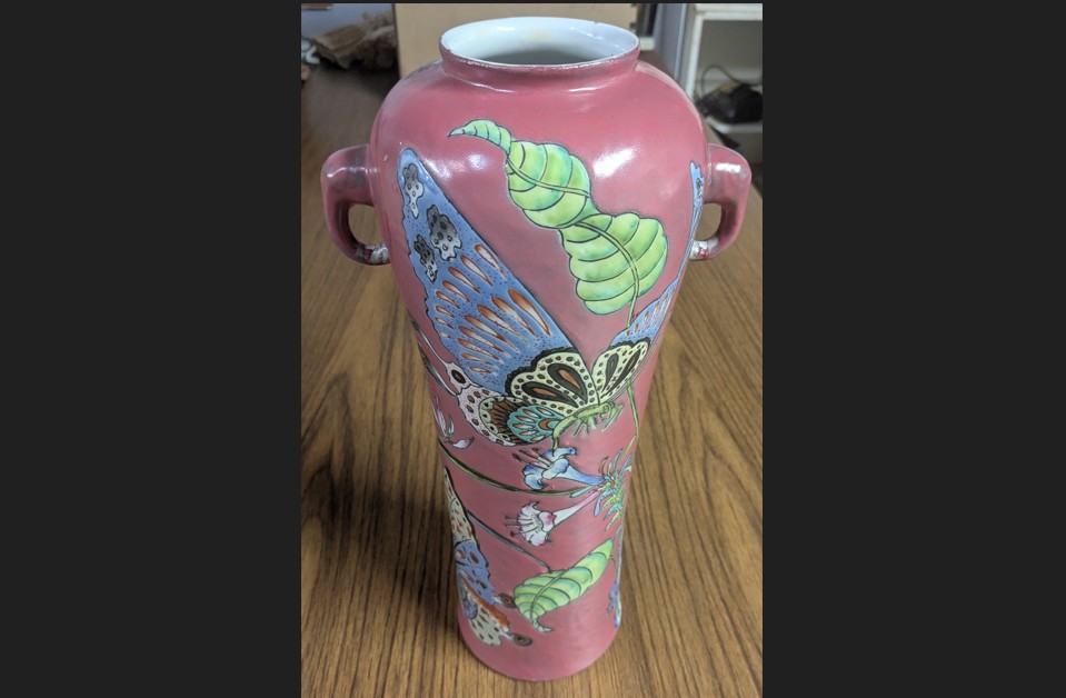 Vintage Chinese Famille Rose Hand-Painted Porcelain Vase - LAST CHANCE!
