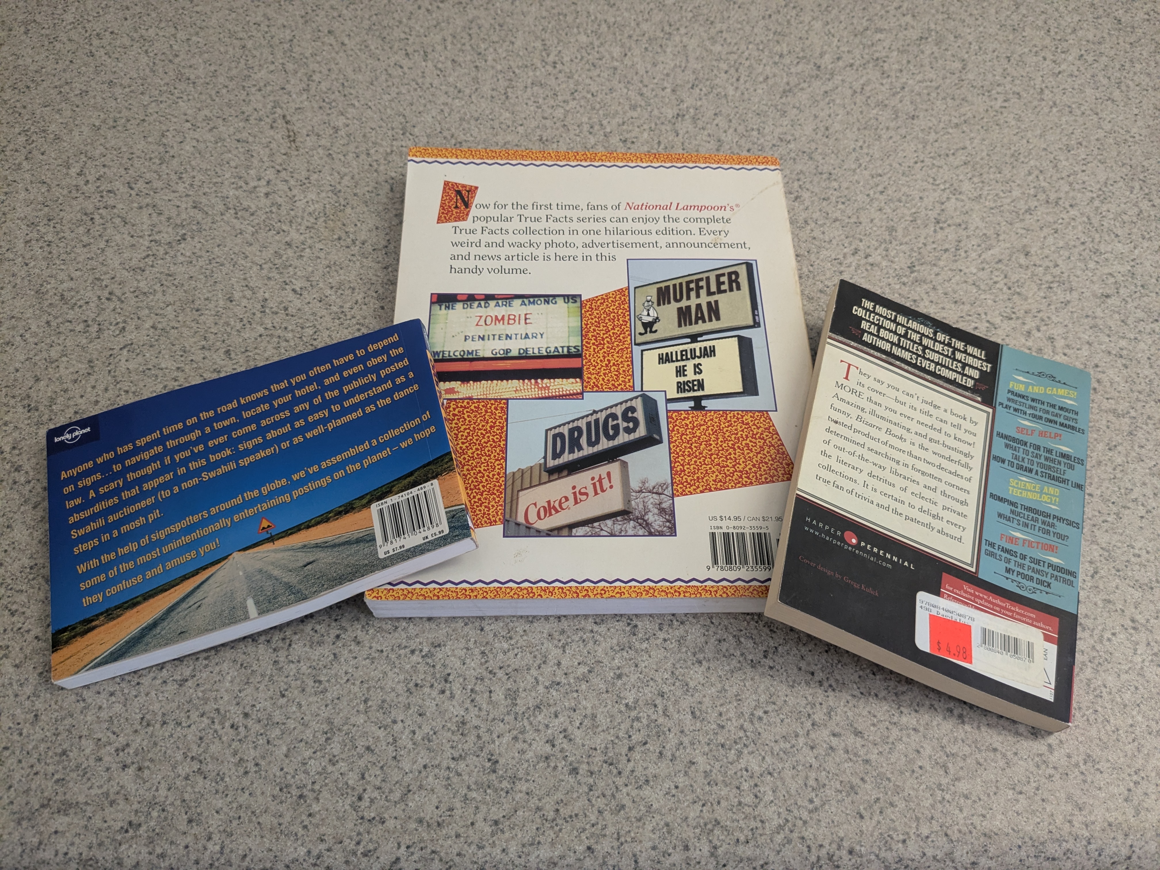 Solaris Potty Books! - Bundle #10 (featuring freaky facts, bizarre books, and surreal signage)