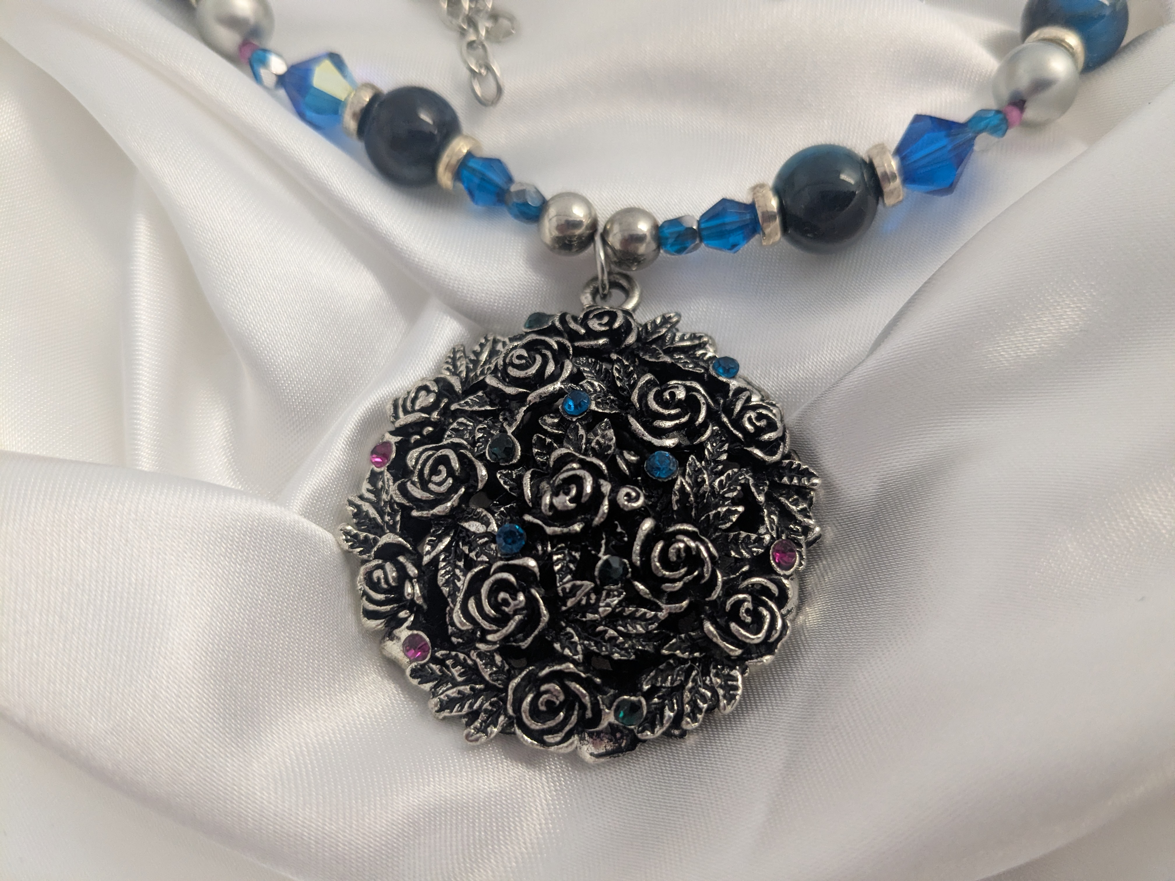 Lapis and Crystal Necklace and Earrings Set, by Oceanna Williams of Mermaid Designs!