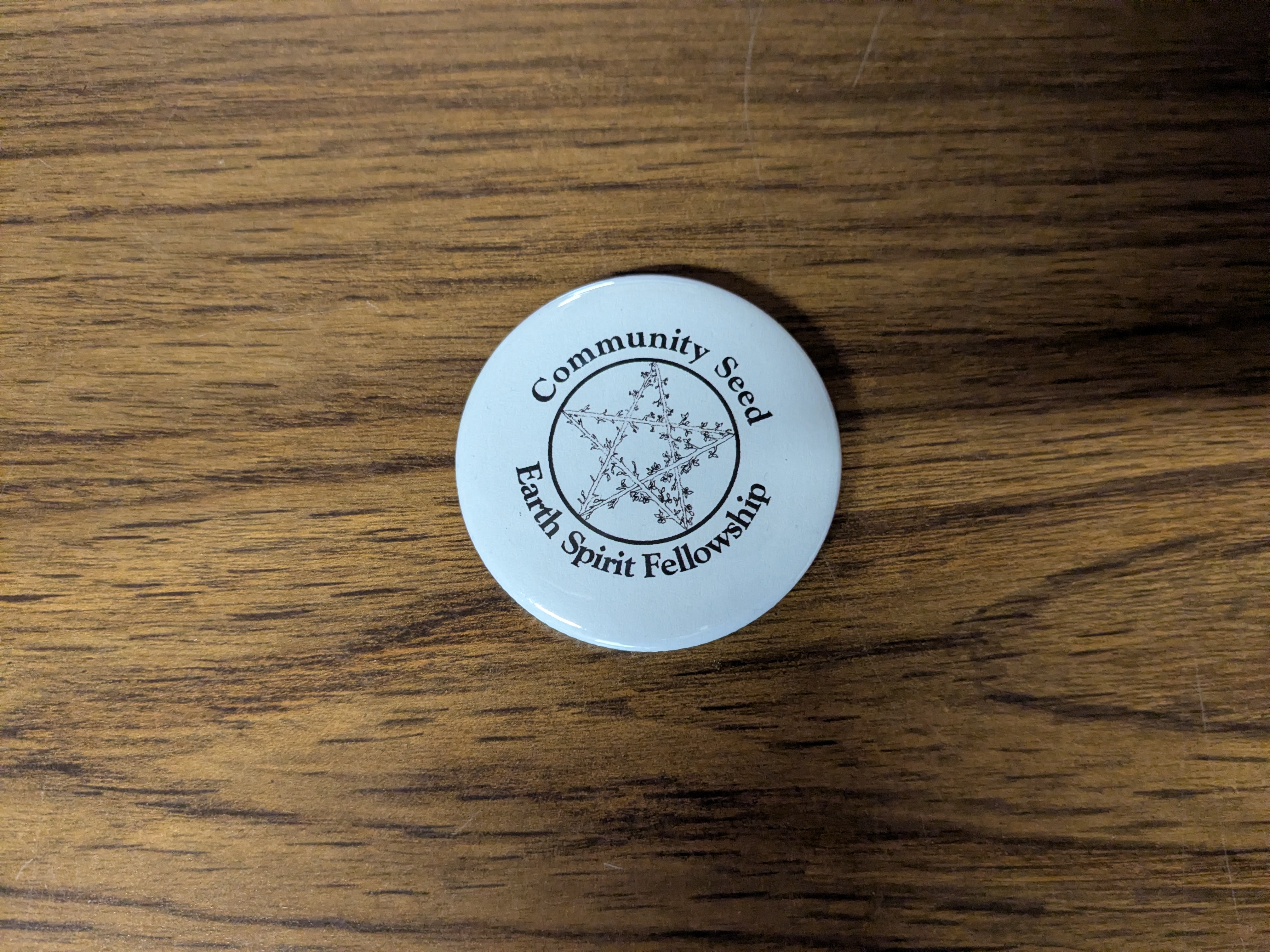 Community Seed Button - Earth Spirit Fellowship logo. 2" diameter