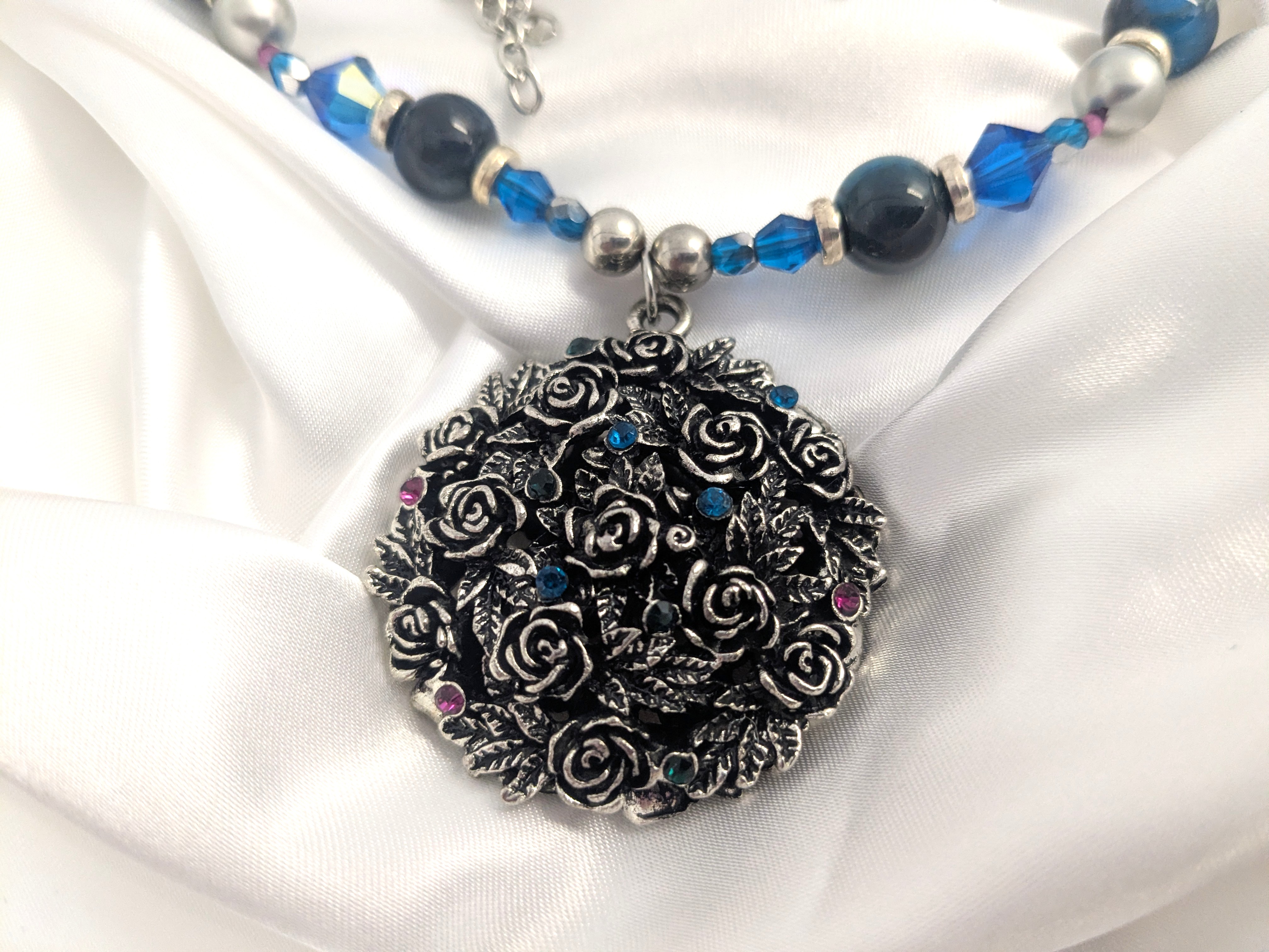 Lapis and Crystal Necklace and Earrings Set, by Oceanna Williams of Mermaid Designs!
